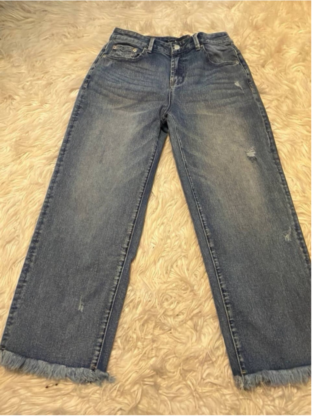 Flamingals Straight Leg Ripped Hem Jeans M